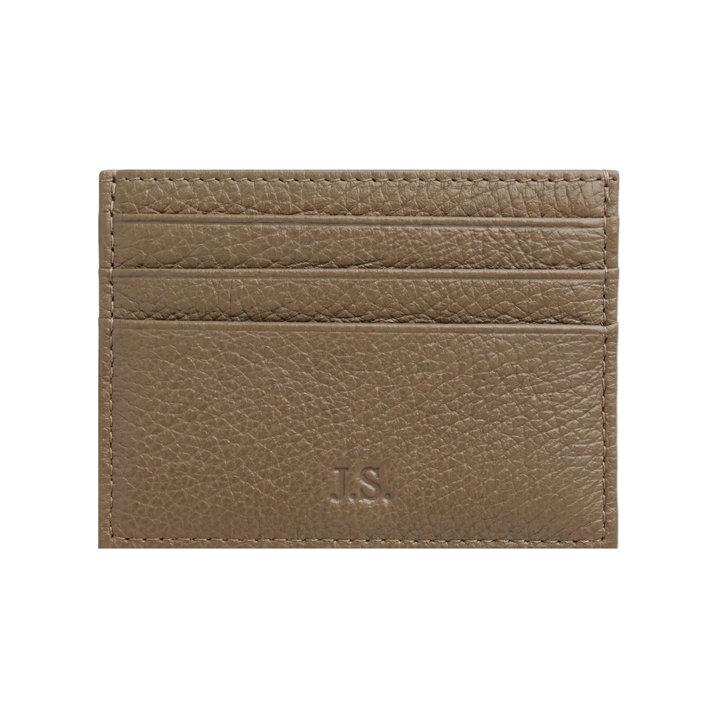 Leather Card Holder Dark Khaki