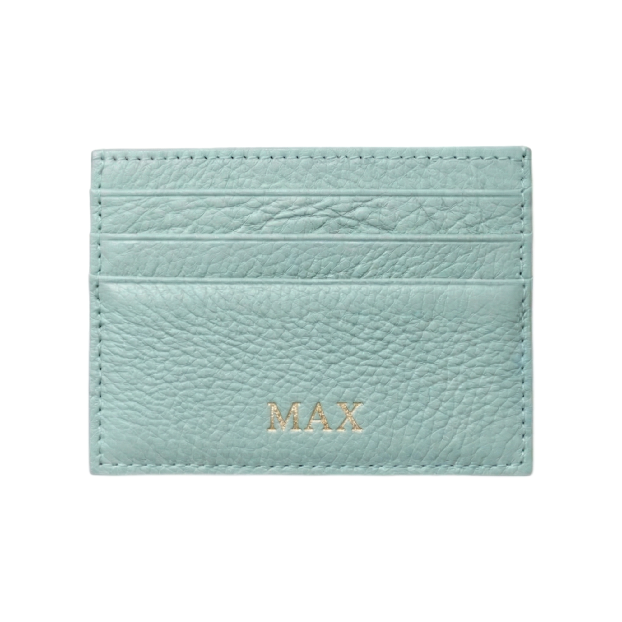 Leather Card Holder Light Blue