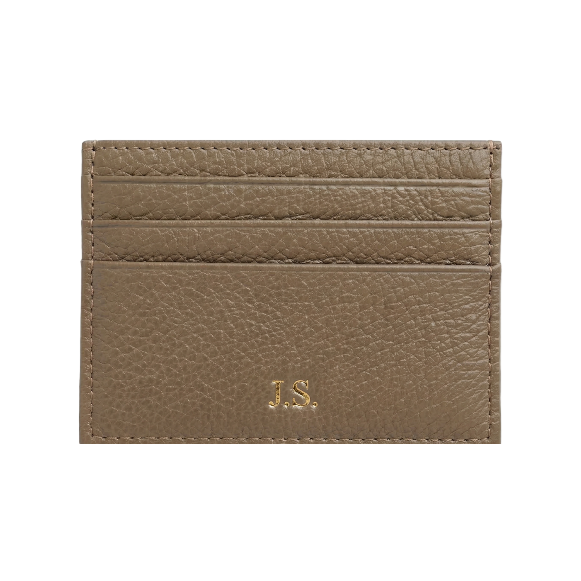 Leather Card Holder Dark Khaki