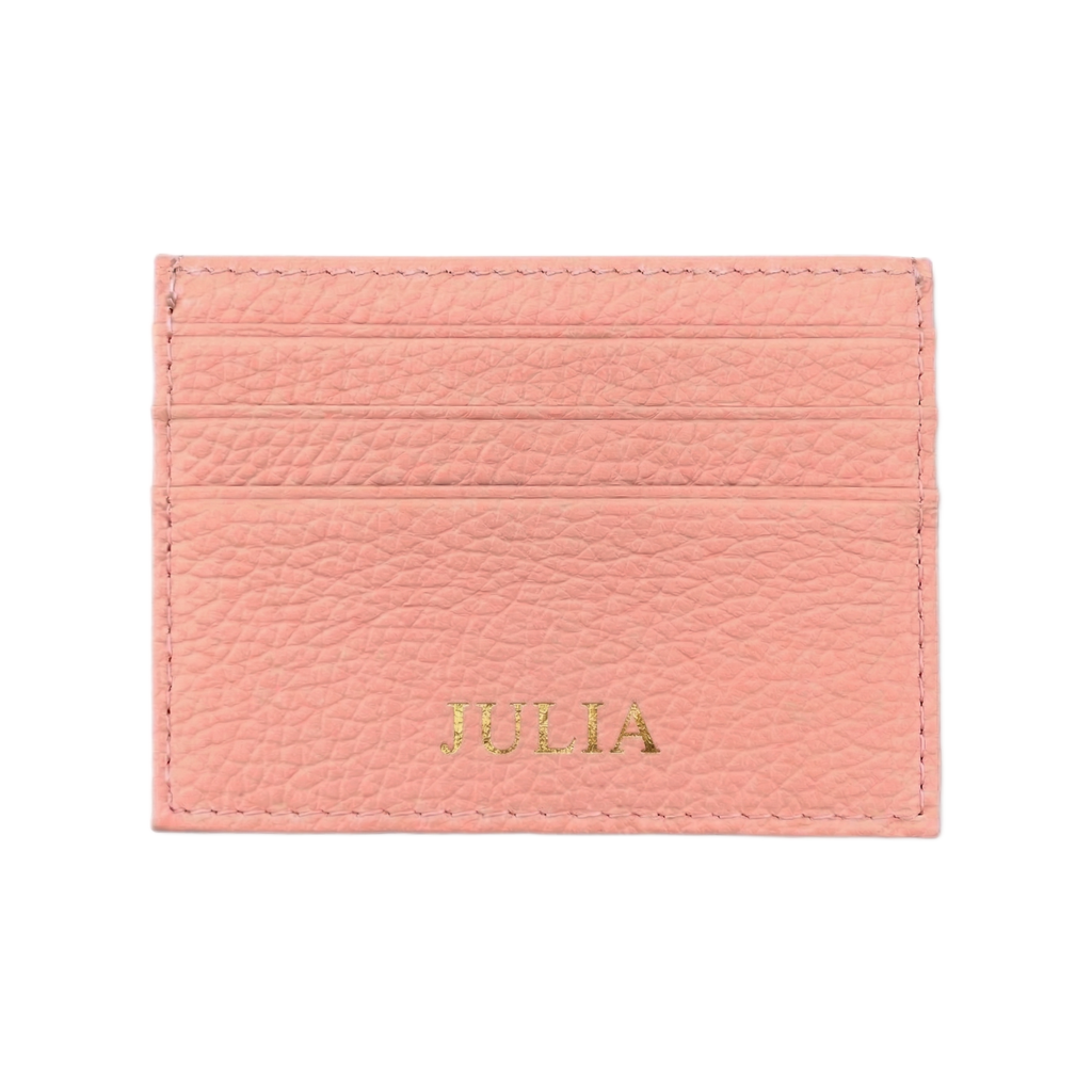 Leather Card Holder Pink