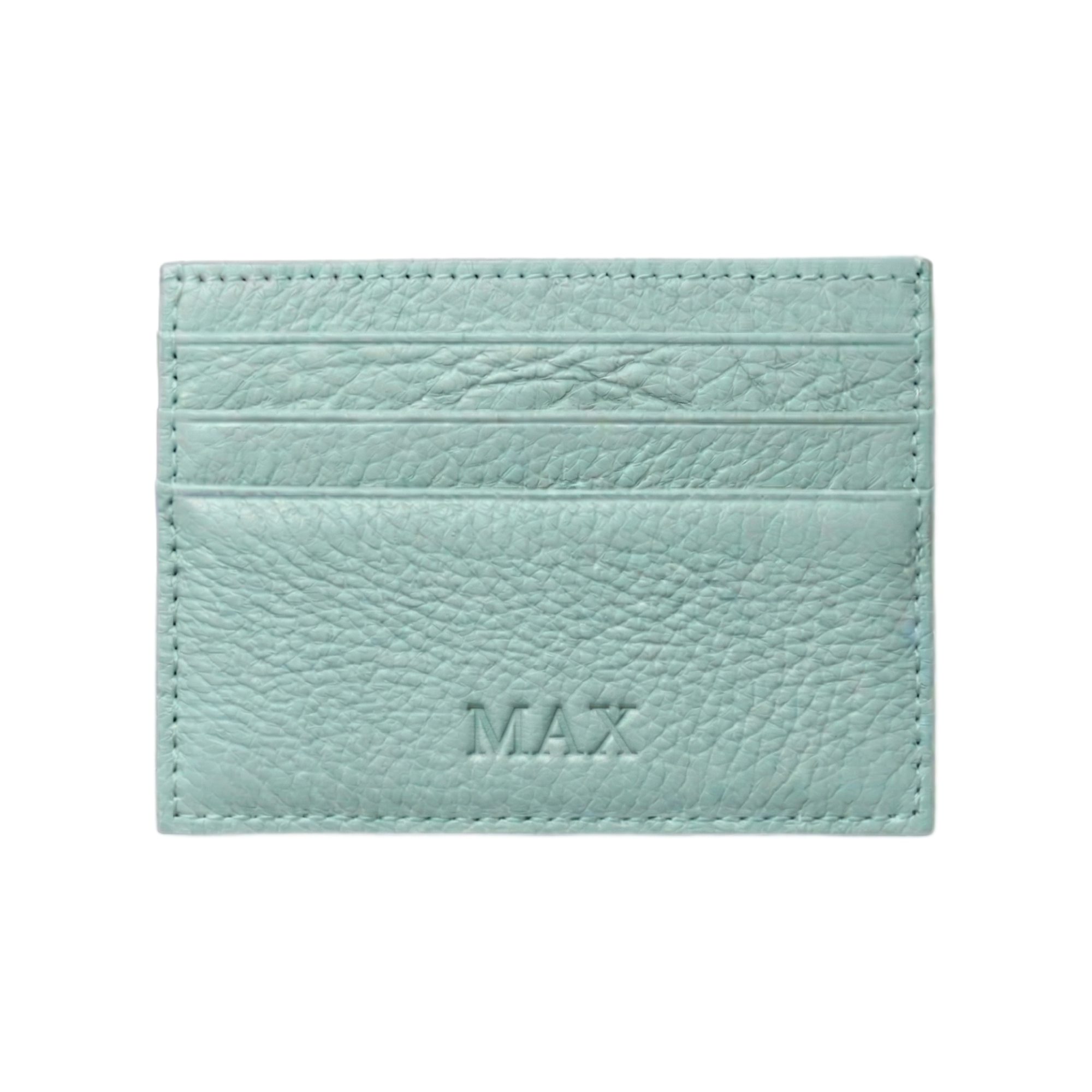 Leather Card Holder Light Blue