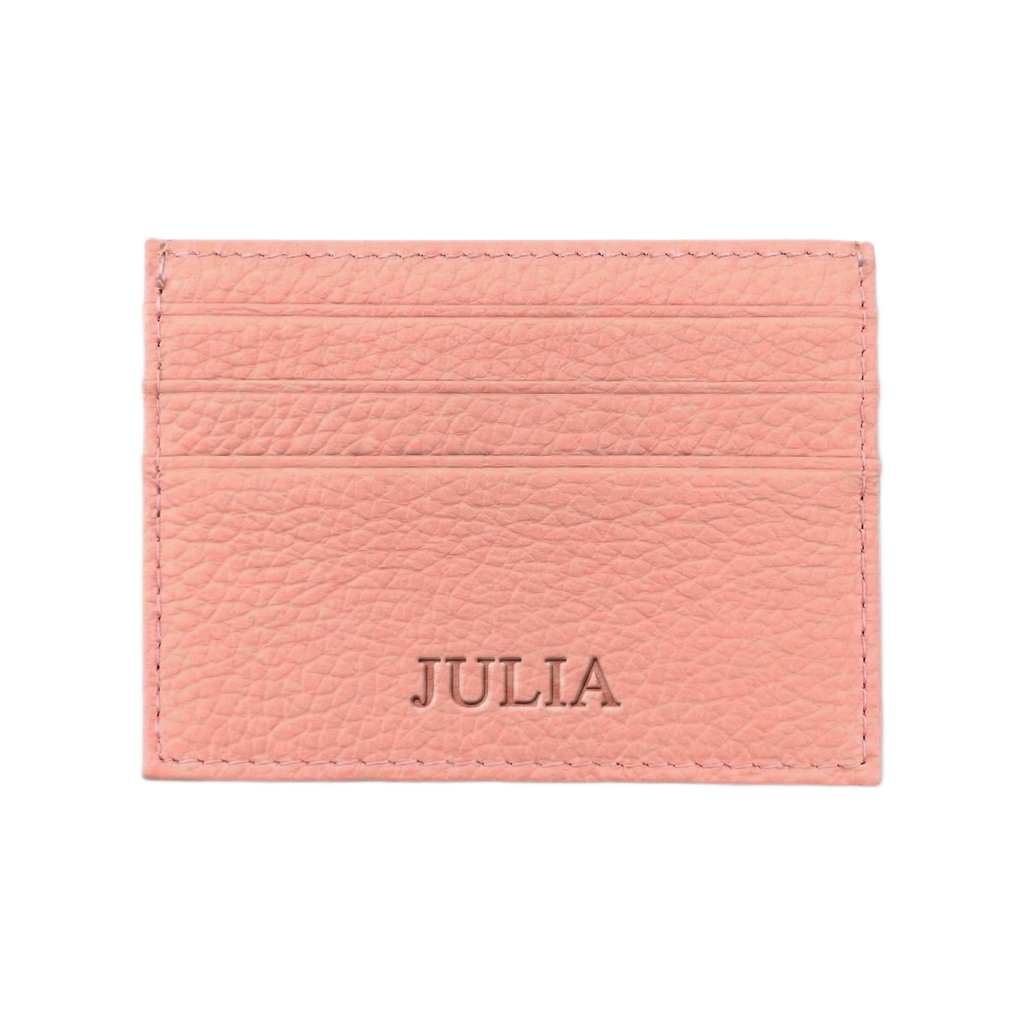 Leather Card Holder Pink