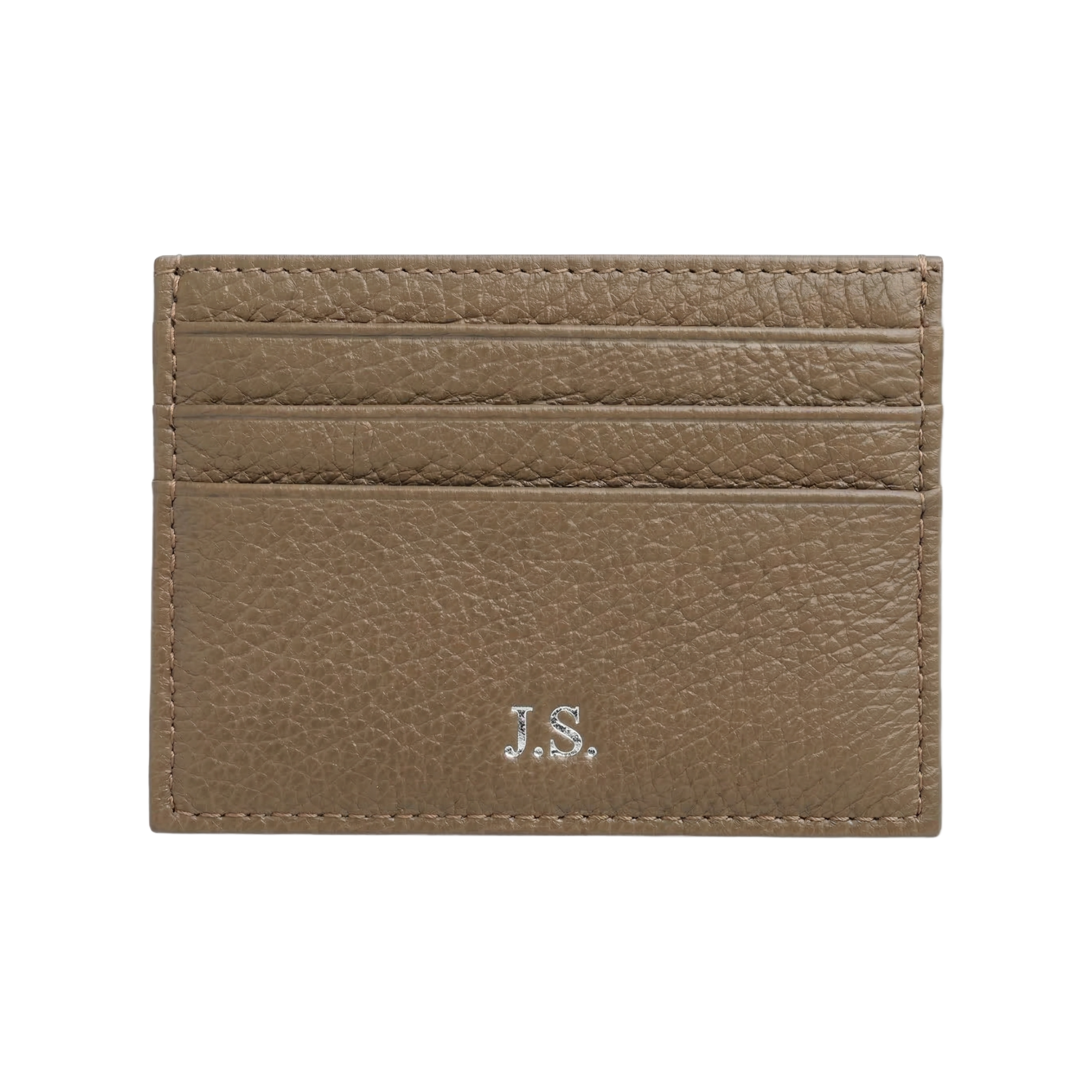 Leather Card Holder Dark Khaki