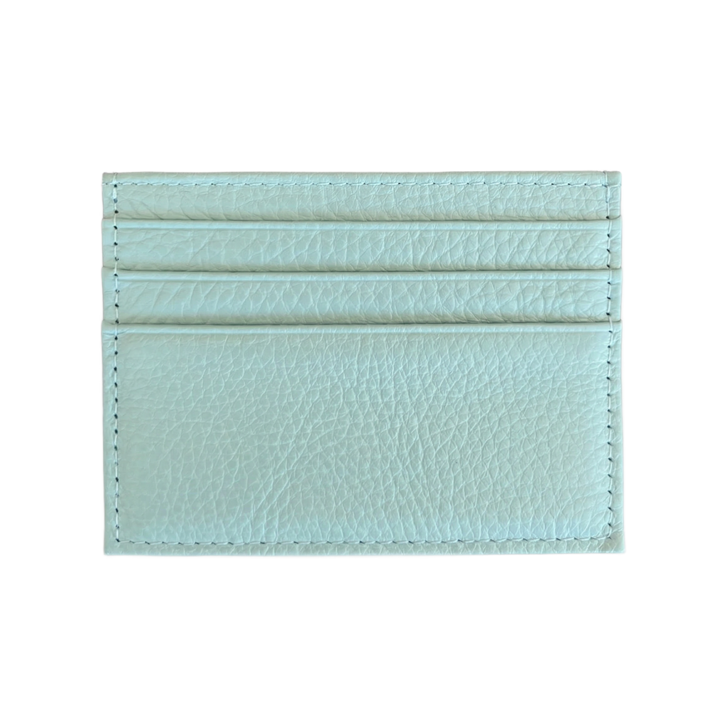 Leather Card Holder Light Blue