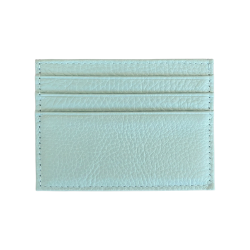 Leather Card Holder Light Blue