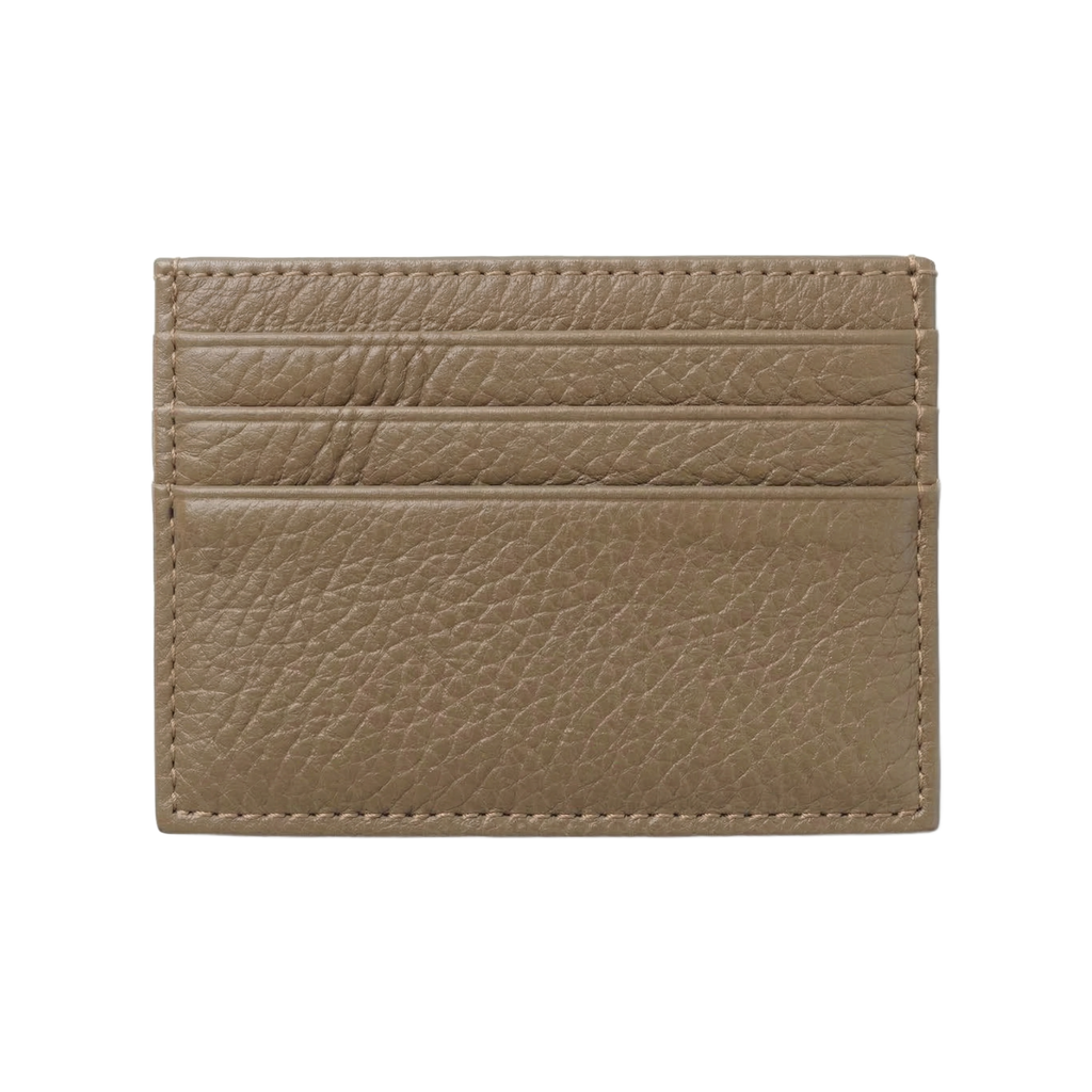 Leather Card Holder Dark Khaki