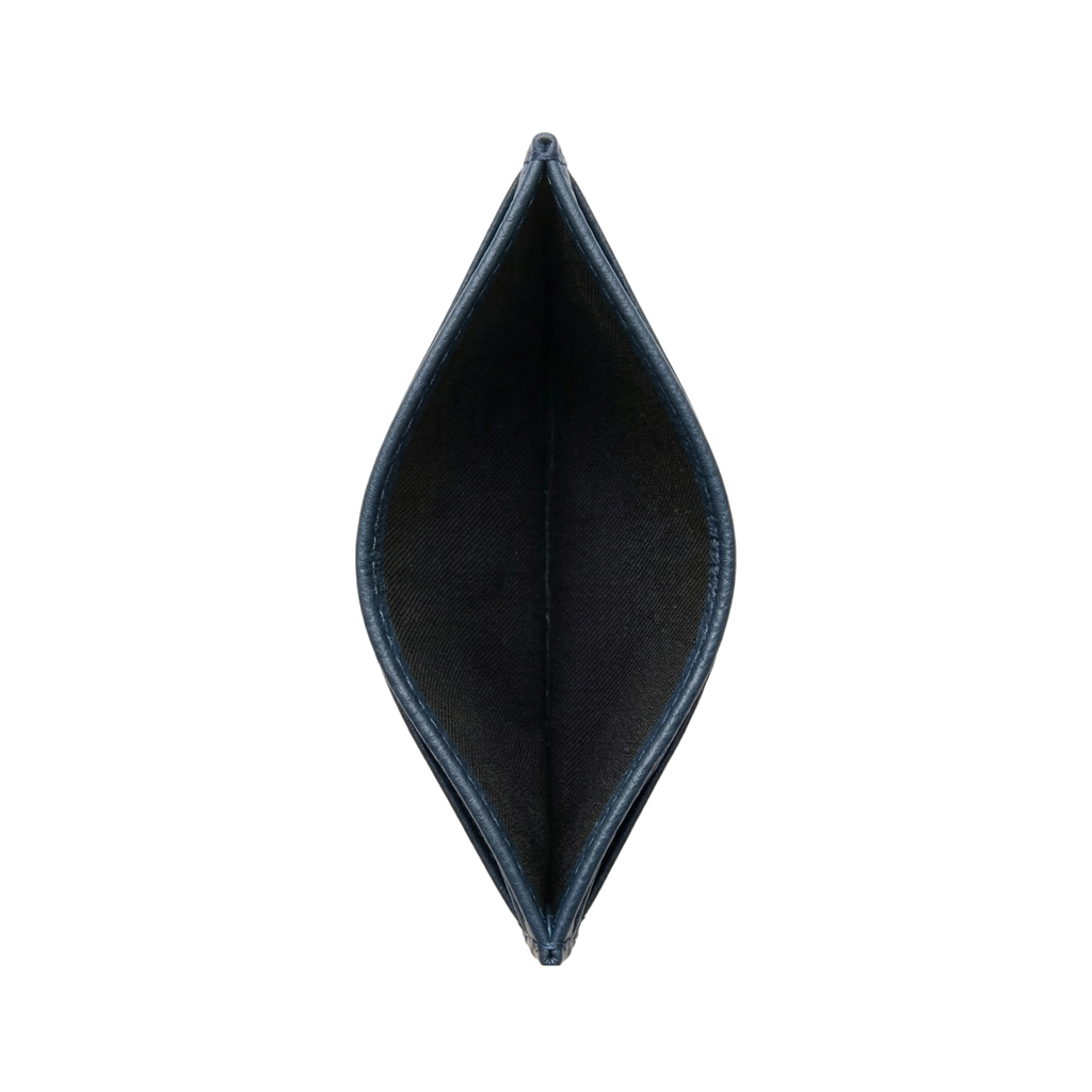 Leather Card Holder Navy Blue