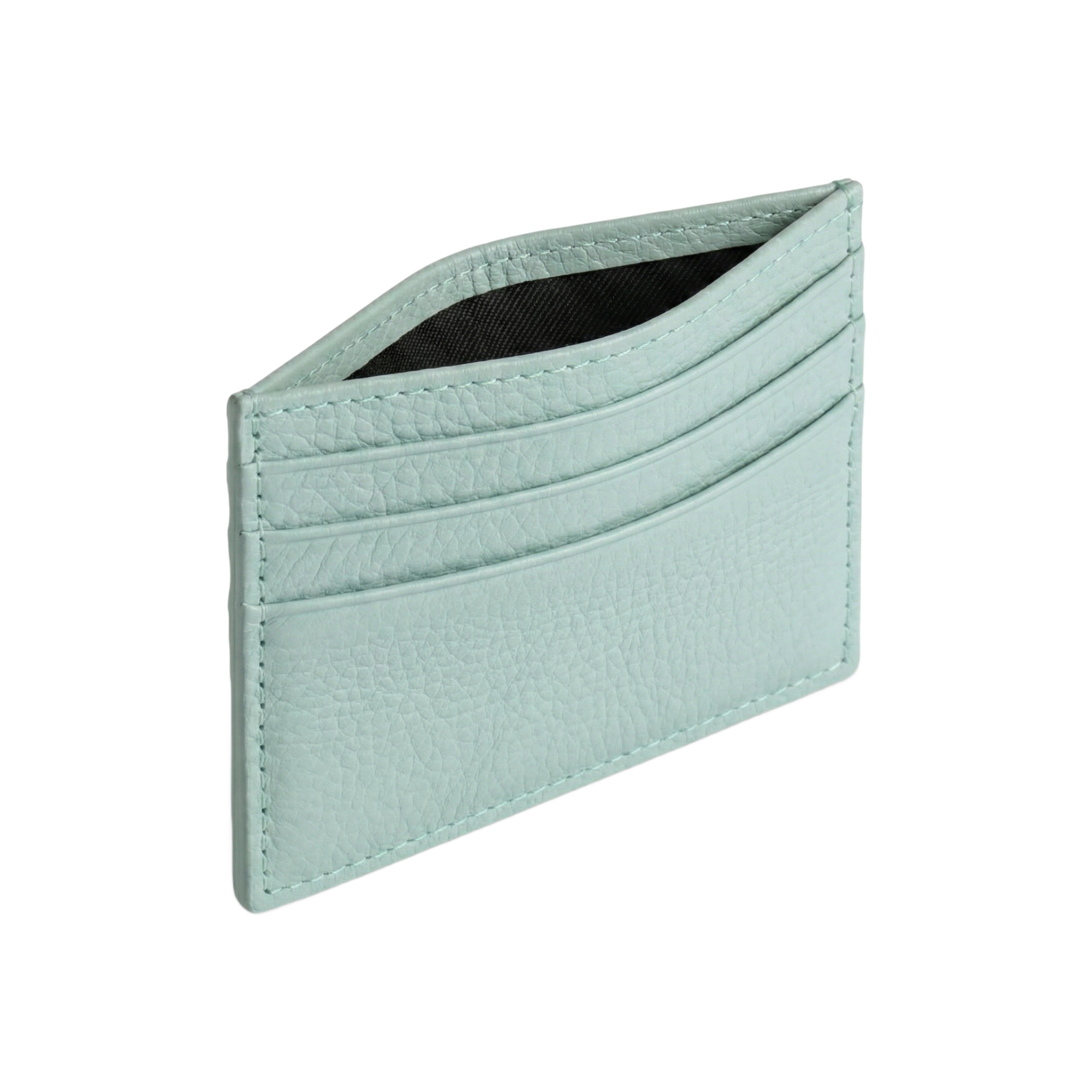 Leather Card Holder Light Blue