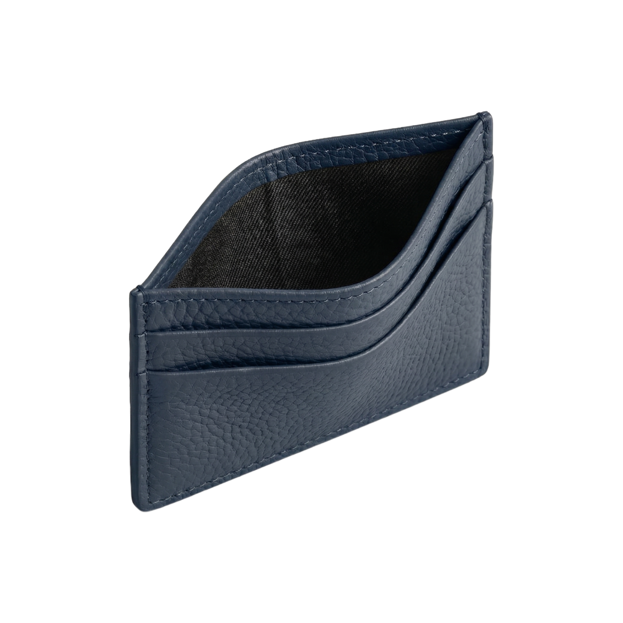 Leather Card Holder Navy Blue