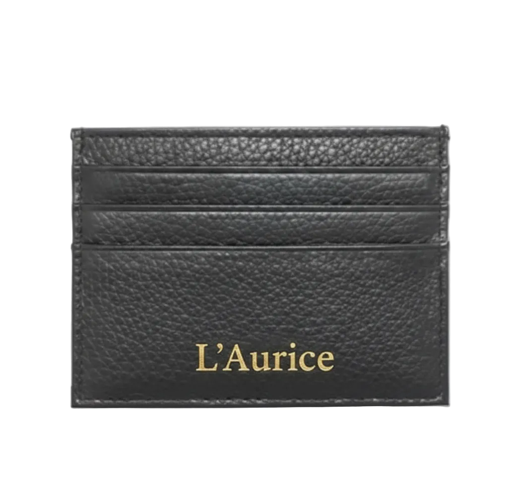 L’Aurice Signature Handcrafted Leather Card Holder Black