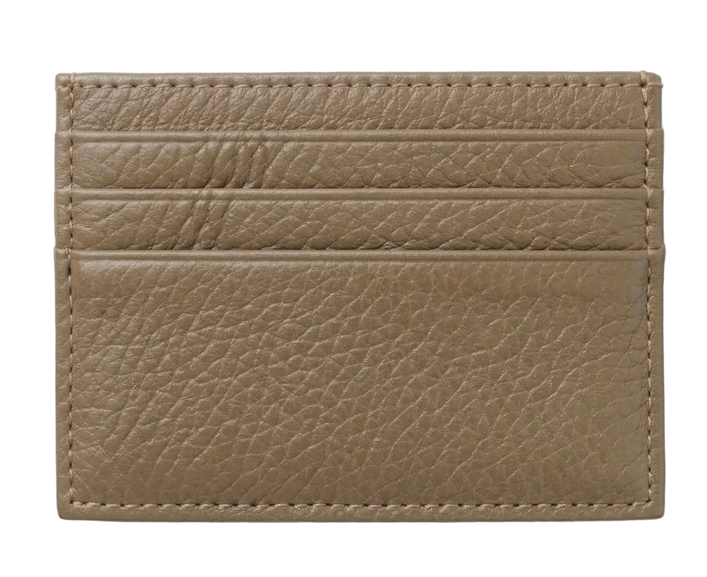 L’Aurice Signature Handcrafted Leather Card Holder Dark Khaki
