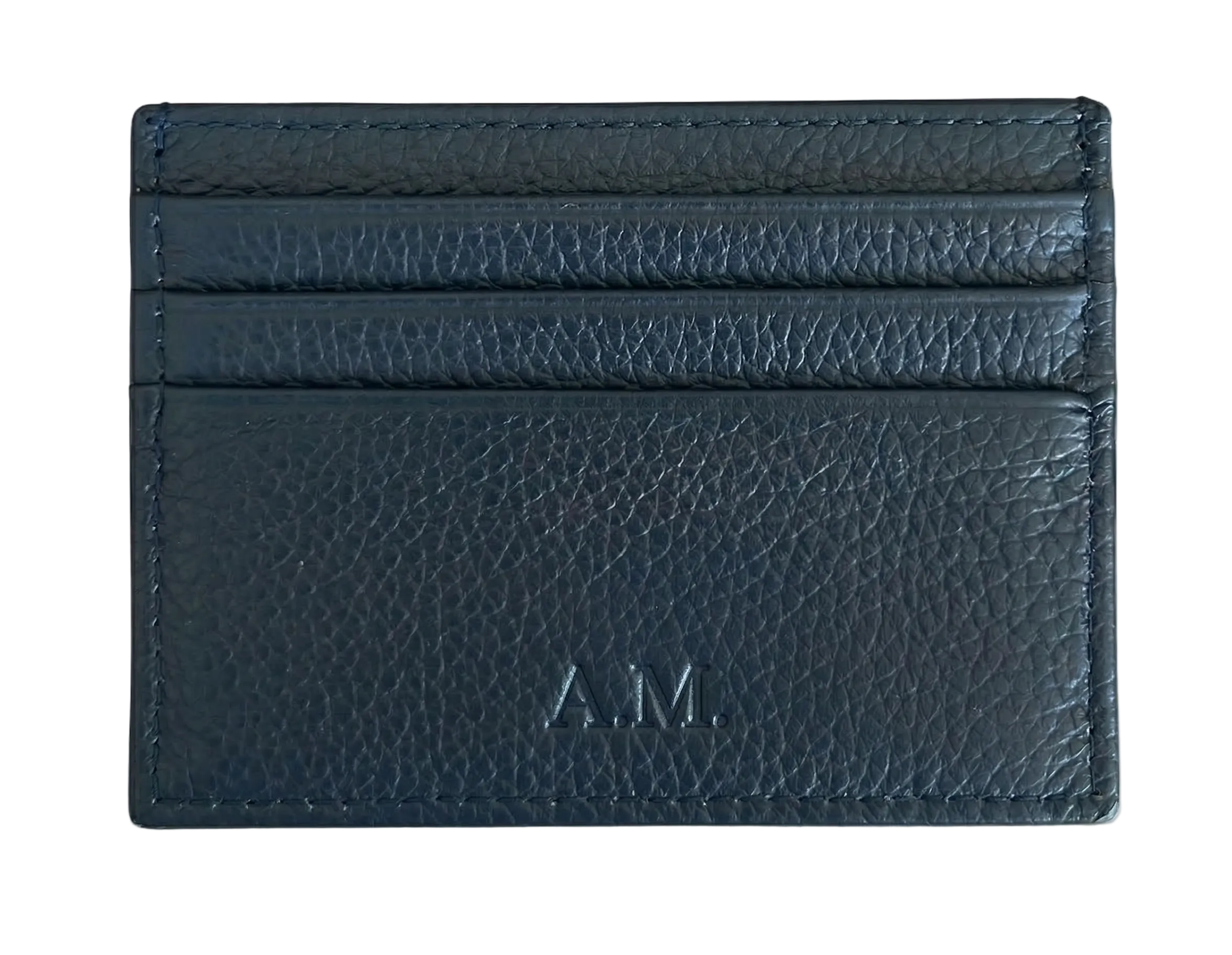 L’Aurice Signature Handcrafted Leather Card Holder Navy Blue