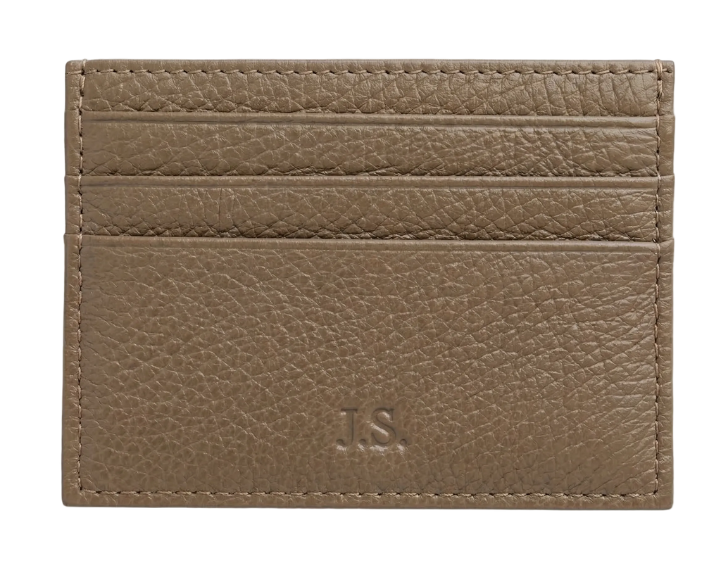 L’Aurice Signature Handcrafted Leather Card Holder Dark Khaki