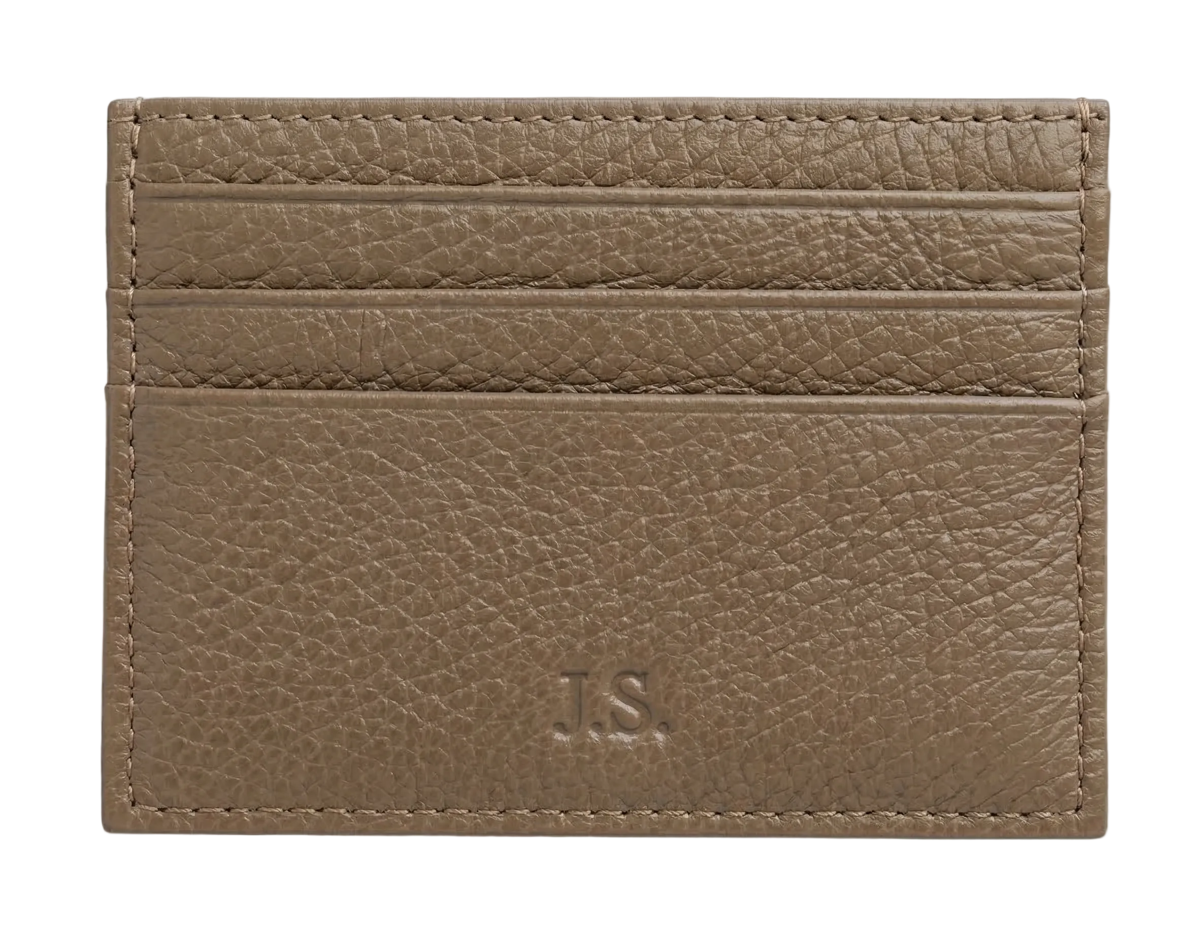 L’Aurice Signature Handcrafted Leather Card Holder Dark Khaki