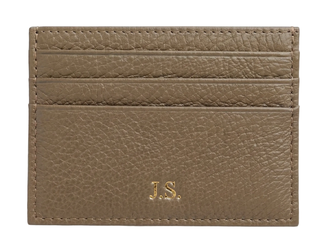 L’Aurice Signature Handcrafted Leather Card Holder Dark Khaki