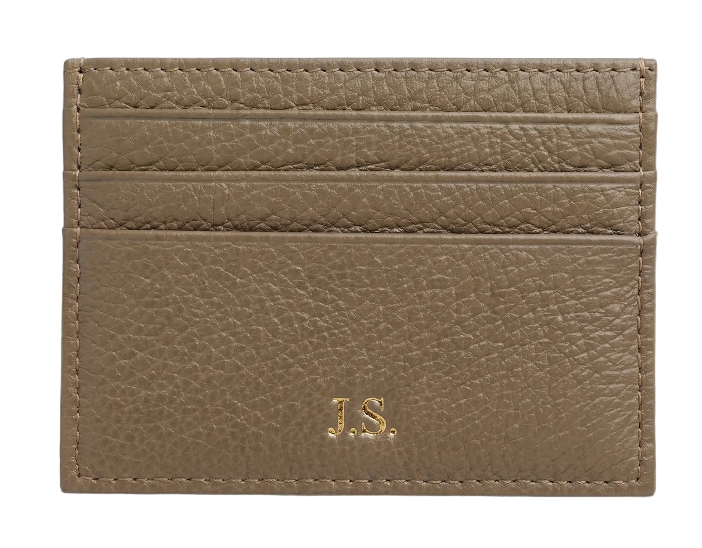 L’Aurice Signature Handcrafted Leather Card Holder Dark Khaki