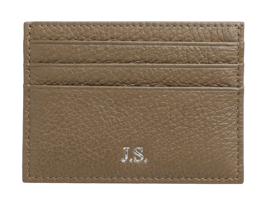 L’Aurice Signature Handcrafted Leather Card Holder Dark Khaki