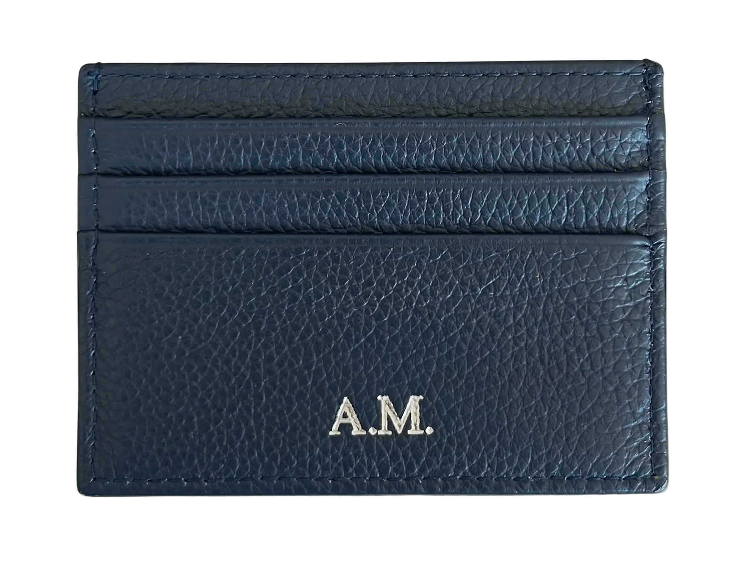 L’Aurice Signature Handcrafted Leather Card Holder Navy Blue